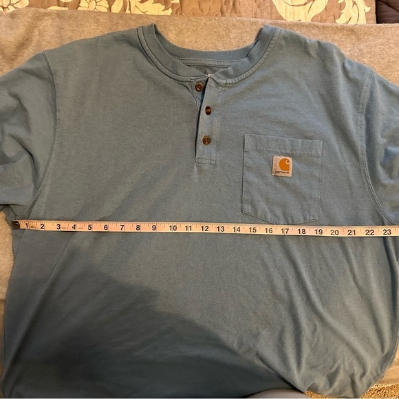 Carhartt Men's Loose Fit Short-Sleeve Henley T-Shirt Coastal Heather size XL - Picture 5 of 7